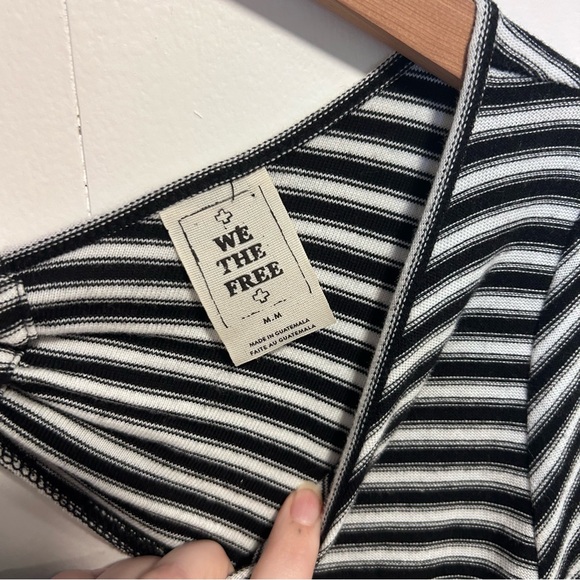 Free People We The Free Striped Keyhole Peekaboo Back Dress Size Medium - Picture 3 of 6